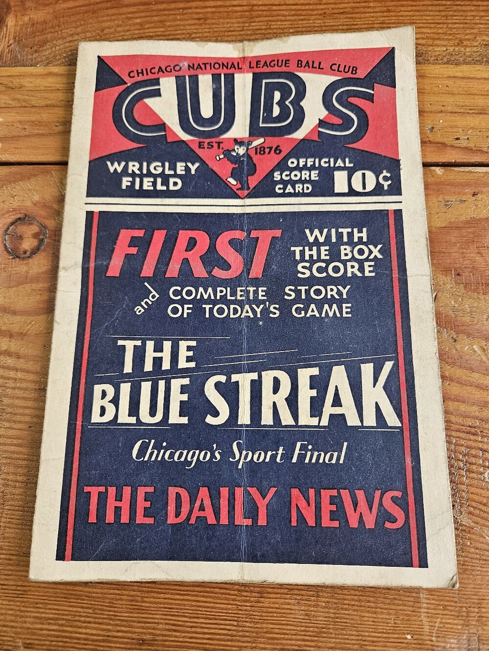 1930 Chicago Cubs Boston Braves Scorecard scored Used See Photos